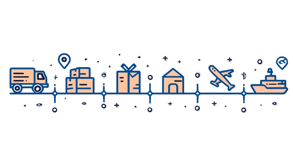 End-to-end logistics solutions covering air freight, sea freight, and door-to-door delivery from factory to destination