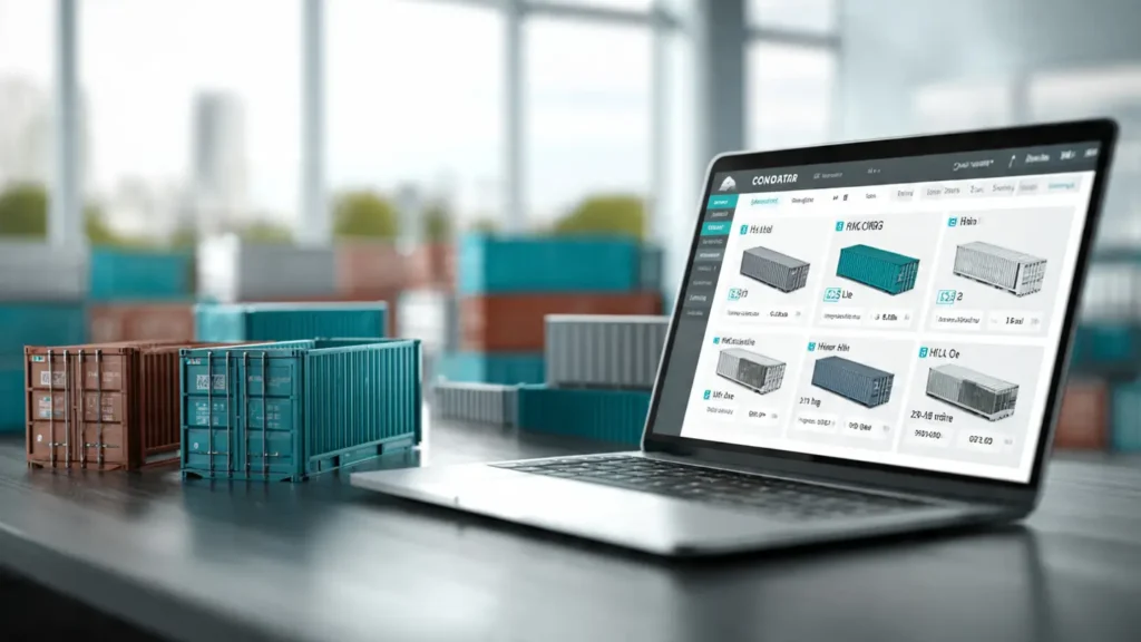 Shipping container selector tool recommending 20ft, 40ft, high cube or LCL based on cargo volume and weight