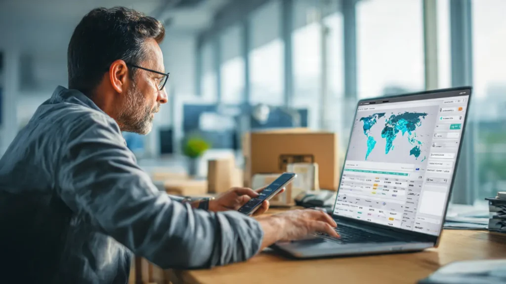 Online shipment details form to evaluate routes, transit time, customs duty and landed cost instantly