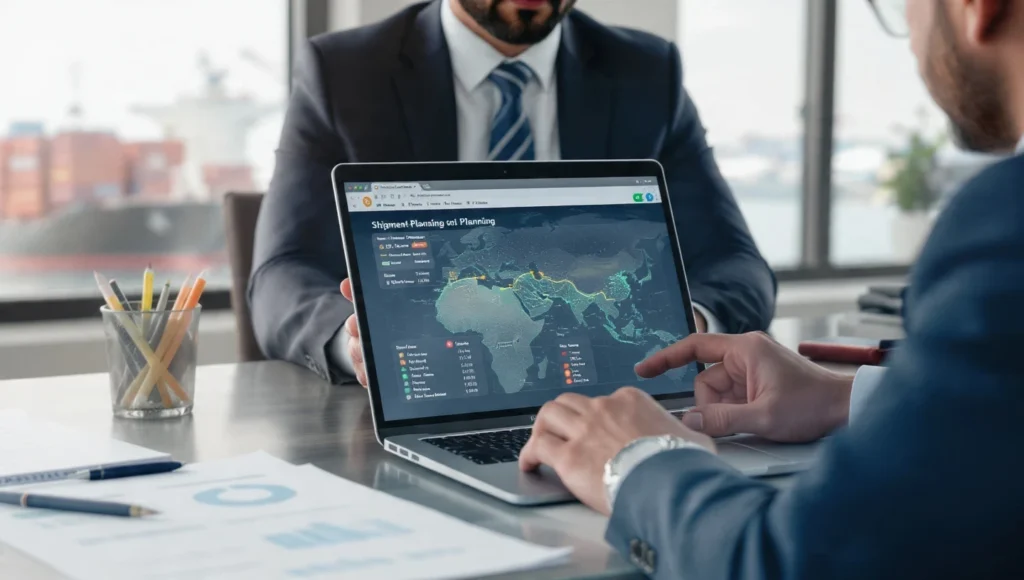 Freight forwarder advising importer on shipment mode, routing, and freight comparison for landed cost optimization