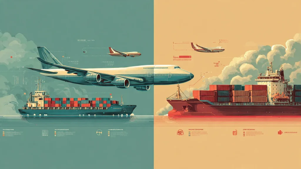 Air freight and sea freight options for importing goods into India