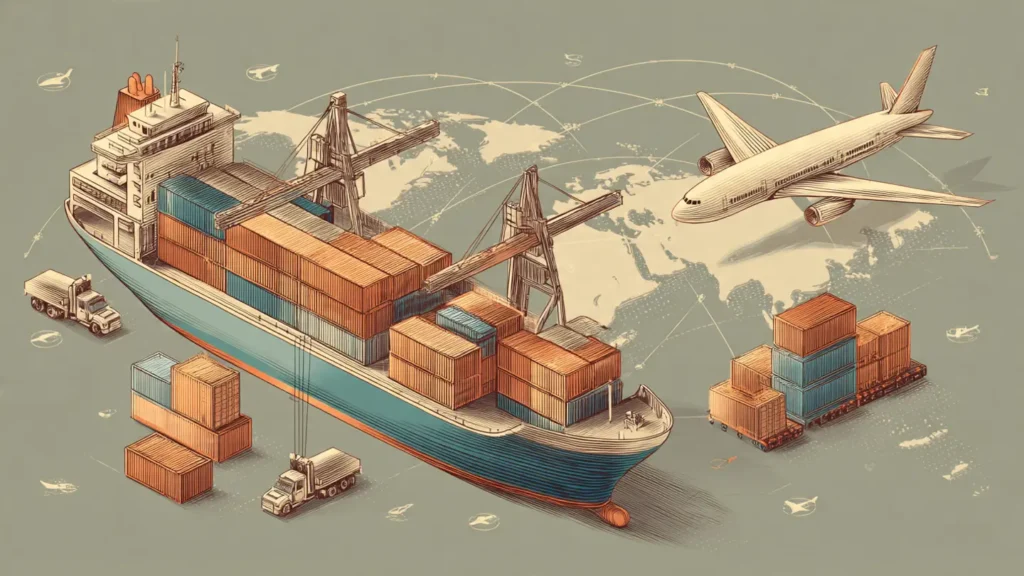 International freight transportation of goods to India via sea and air cargo