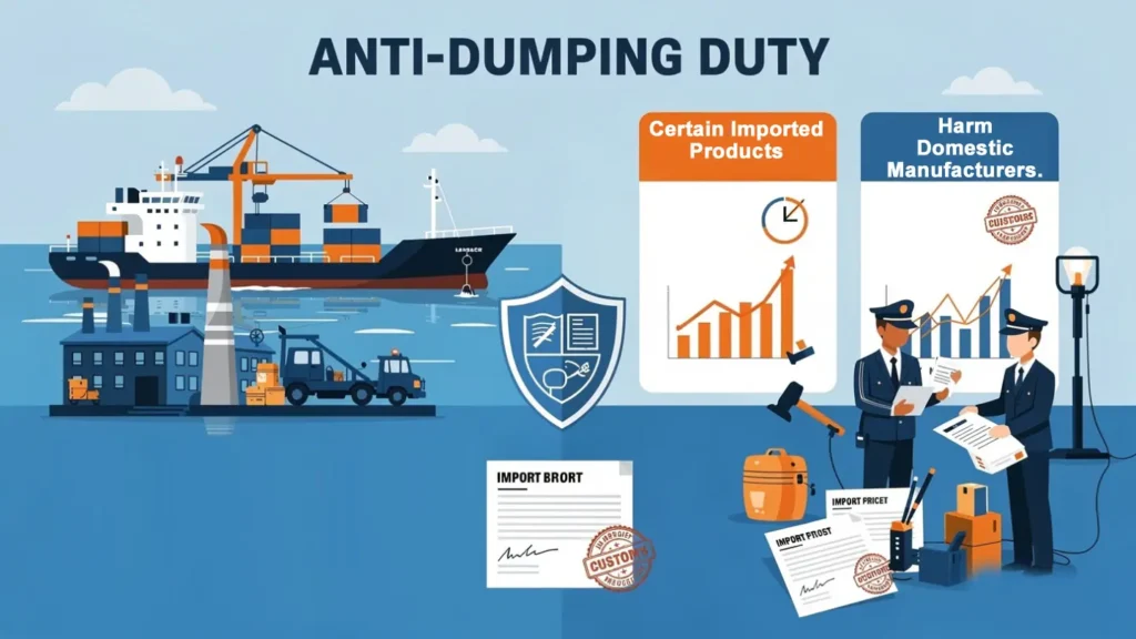 Anti-dumping duty assessment on imported goods entering India