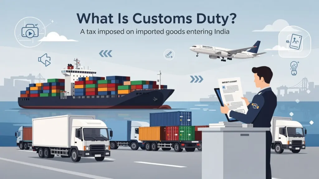 Import cargo undergoing customs assessment at an Indian port