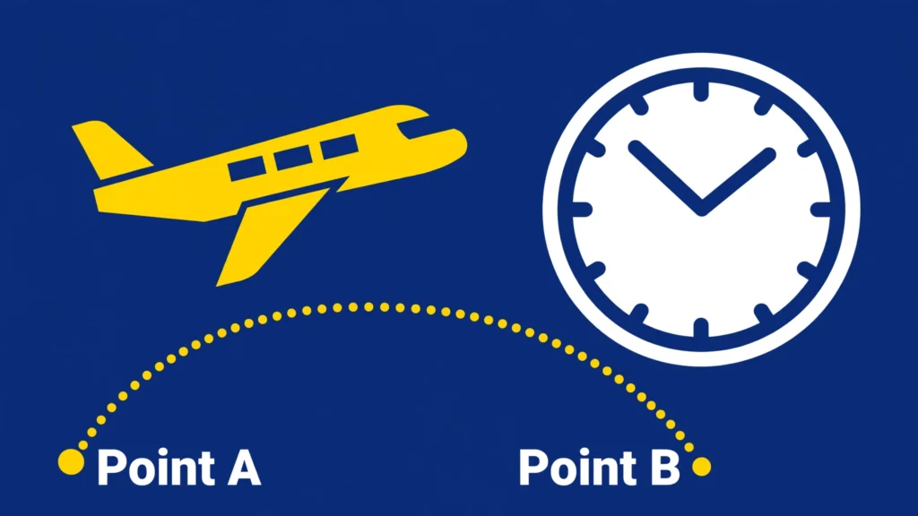 Air freight transit time tracker showing shipment route and estimated delivery duration