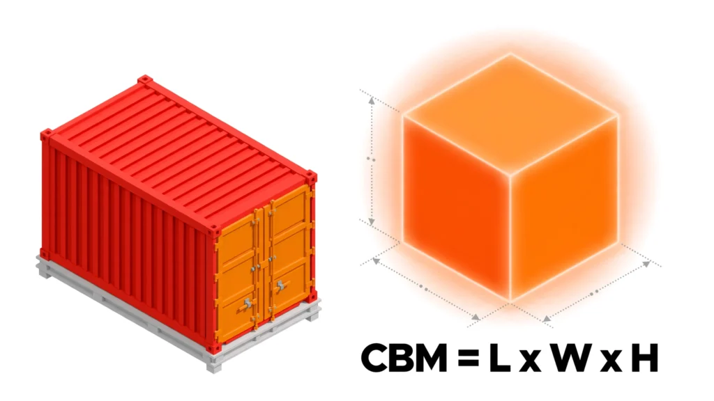 Shipping container and CBM calculator for estimating cargo volume