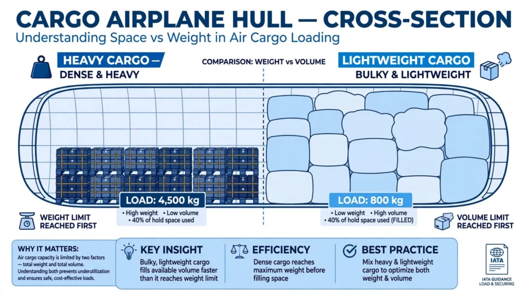 Large, lightweight cargo fills planes quickly. IATA rules ensure carriers are compensated fairly for this space.